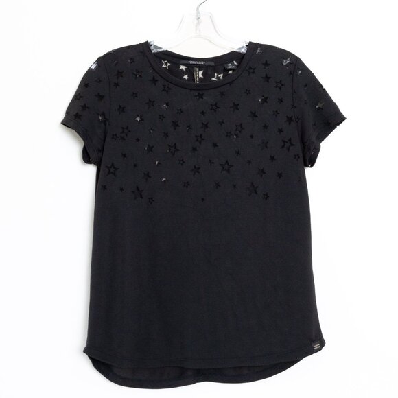 Scotch & Soda Burnout Tee Black Stars Soft XS - Picture 2 of 12